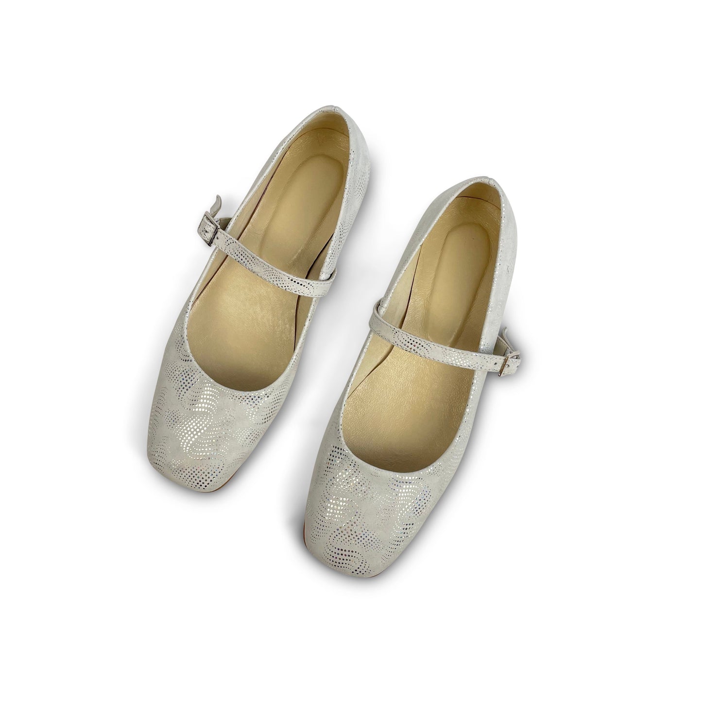 Mary Jane Ballet Flats Baby Blue Suede Arch Strap Free Personalized Material Color