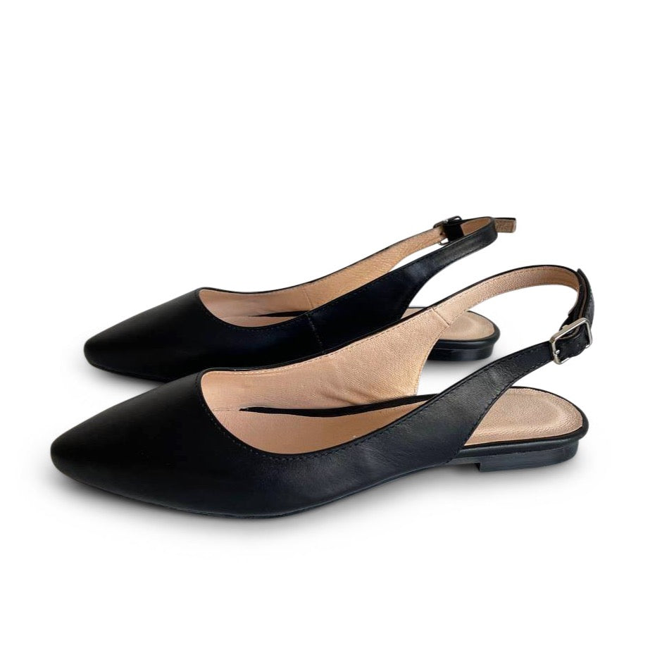 Pointy Slingback Flats Red Suede For Women