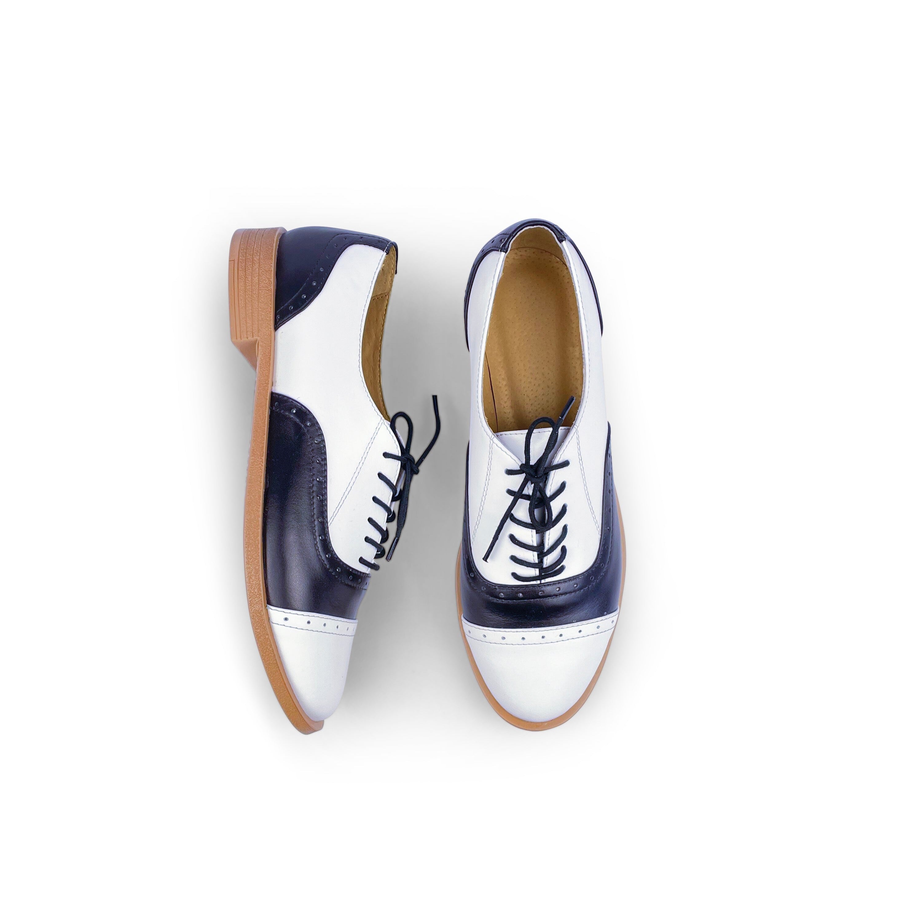 Womens black sales white oxford shoes