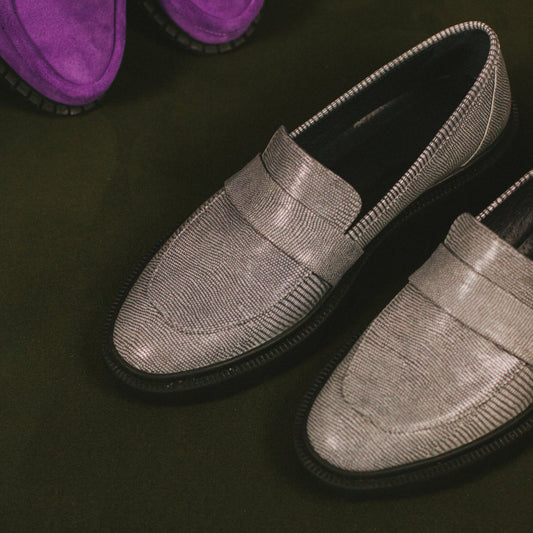 Women's Penny Loafer Snake Printed Leather