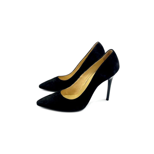 Pointy Black Suede Stiletto High Heels